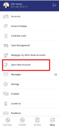 Navigation from Hamburger Menu